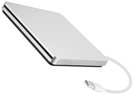 UKCOCO Lecteur DVD Externe USB 3.0 Gris Argenté, Graveur CD-rom Compatible Pc Portable Et Bureau, Transmission Rapide, Sauvegarde De Données Et Lecture Multimédia Professionnelle