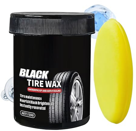 Duqulle Brillo para Llantas - 150 g Bálsamo de Mantenimiento para Llantas - con Esponja Y Bálsamo Impermeable para Ruedas | para Caucho De Camión Furgoneta SUV Scooter Exterior