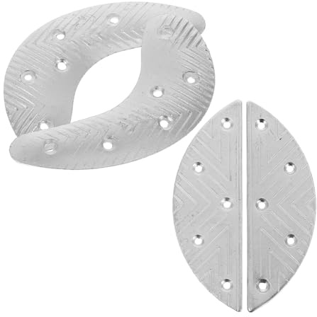 Hoement Protège-Talons Métalliques 4 Pièces Demi-Lune et Croissant, Plaques de Talon en Fer pour Réparation de Semelles de Bottes, Accessoires Solide pour Chaussures de Travail Homme