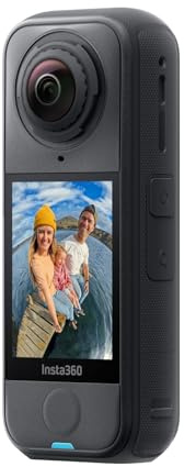Insta360 X4 Air Black Graphite, Cámara con resolución 8K y 360°, bastón de Selfie Invisible, con protección antiviento integrada, graba Primer y Segundo Plano, Lentes Intercambiables