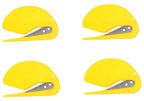 ALAZCO 4pc (All Yellow Color) Value Pack Set of World's Most Efficient Letter Opener Envelope Slitter