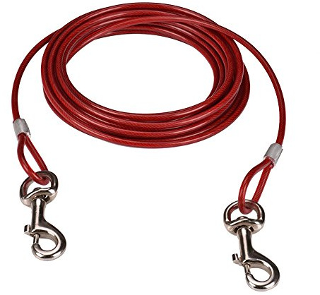 CtopoGo Dog Tie Out Cable, 10m, Red | For Dogs up to 125 lbs, Suitable for all breeds, Pet Tie-Out Cable