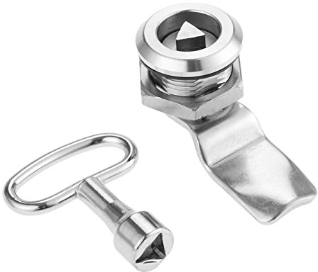 Hicello Serratura tubolare a camma in acciaio inox Ø22mm x 25mm 90 gradi con chiave per cassetta postale residenziale ascensore armadio sottotetto utilità infrastruttura triangolare tubolare chiave