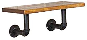 TentHome Wandregal Schweberegal Hängeregal Wand Bücherregal Wandboard Holz Dekoration Rustikal Industrielles Rohr Wandhalterung (30 x 20 x 2 cm)