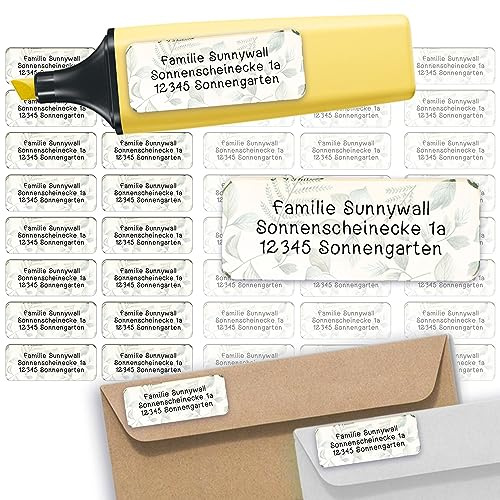 Adressaufkleber Pattern Botanic Absenderetiketten personalisiert 110 Stück