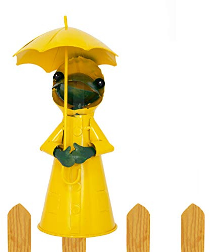 B2S BACK2SEASON Zaunfigur Frosch Zaunhocker Metall Zaundeko Vorgarten wetterfest Dekoration (H=24 cm)