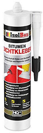 Isolbau Colle d'étanchéité bitume - 1 x 310 ml de colle et de mastic pour montage et réparation de bardeaux bitumineux - Noir
