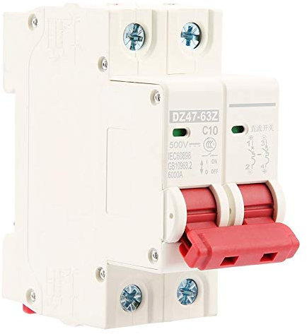 Jadeshay Leistungsschalter Mini-Leistungsschalter MCB Sicherheitsschalter DZ-47 2P DC 500V 10A