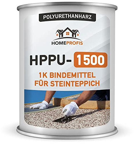 Home Profis® HPPU-1500 UV-stabiles 1K Polyurethanharz Bindemittel für Steinteppich Innen & Außen (2kg) – Transparent, ausreichend für 50kg Marmorkies