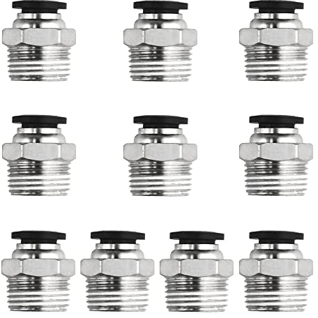 XINMEIWEN Lot de 10 raccords de tuyau pneumatique, 6 mm OD x 3/8 NPT Air Push Connect, filetage Push to Connect