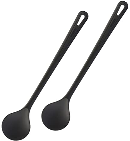 Westmark 2 Rühr-/Kochlöffel, Länge: je 30,2 cm, Gentle, Schwarz, 288422E3