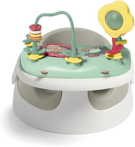 Mamas & Papas Baby Snug Floor Seat and Activity Tray - Clay | Supportive & Adjustable, Easy Clean Design, Activity Play Tray, Light Weight and Portable, Suitable From 3 Months +