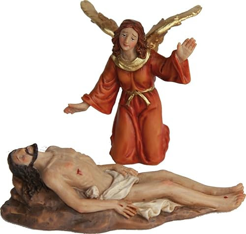 FADEDA 2X Passionsfiguren: Grablegung/Höhe:9 cm/handbemalt/detailgetreue Krippen Figuren - Weihnachten Tisch Dekoration Krippe Zubehör