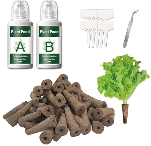 ALIINKD 100 Pack Grow Sponges Replacement Seed Pods Kit for Hydroponic Growing System Compatible with AeroGarden, iDOO with A&B Nutrients Plant Food, Indoor hydroponic pods, Fast Growing & Easy To Use