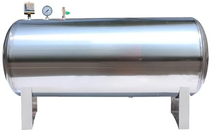 25 40 50 65 80 130 185 Gal Horizontal Pressure Tank Stainless Steel/ Water Pressure Tank for Water Well Pump & Sprinkler Systems - Domestic Water Pressurized Storage Containers with Mounting Kit ( Siz