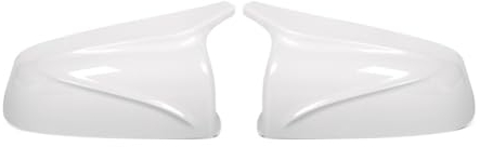 Auto Spiegelkappen Real Carbon Fiber Auto Rück Seite Flügel Spiegel Abdeckung Caps Shell Für BMW 5 6 7 Serie F10 F11 F07 F12 F13 F06 F01 F02 F03 F04 Rückspiegel Abdeckung Kappe(Color:Gloss White)