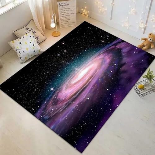Wohnzimmer Teppich, 3D Teppich Universum, Weltraum, Planet, Galaxie rutschfeste Plüsch Akzentteppiche Für Wohnzimmer Schlafzimmer Kinderzimmer Teppich Spielzimmer Teppich Für Kinderteppiche, 1-8D3B4D