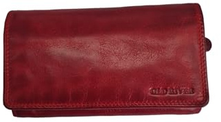 Old River Damen Leder Geldbörse Portemonnaie Mittelgroß, Damen Lederbörse Wallet RFID Schutz