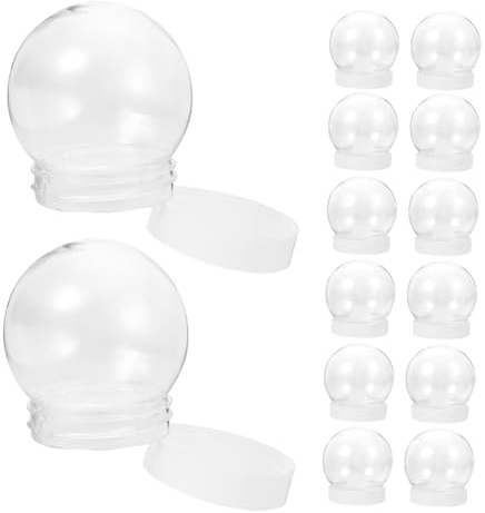 Garneck Weihnachts-schneekugel-Ornament 24st Schneekugel Kunstschnee Weihnachtsbaum Kunststoffkugel Befüllbarer Ball Befüllbare Zierkugel Übersichtliche Vitrine Leere DIY- Leere Plastik