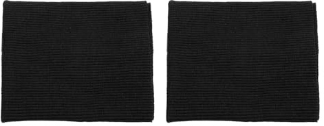 Rebower 2 Piezas 10 x 9cm Puños Elásticos con Ribetes Acanalados Negro | de Tela de Algodón Tejido de Punto Banda Elástica de Puño de Manga, para Coser Manualidades Diy