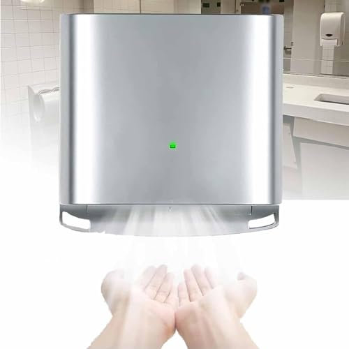 YJKKZQLB Asciugamani elettrici Automatici per la casa, Asciugamani elettrici ad Alta velocità a Risparmio energetico da 1250 W, Asciugamani da Parete Senza Contatto, Asciugamani Commerciali, Argento