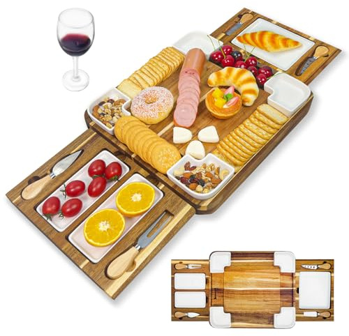 Juego de tablas de queso, 4 cuencos de cerámica, servidores de queso