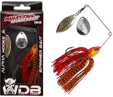 Wild Devil Baits Multi Tail Spinnerbait Spinner Bait Kunstköder Spin Jig Angelköder Barsch Hecht Zander