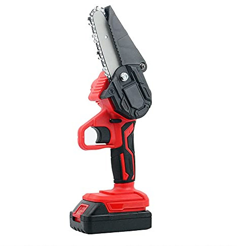 IUBGFTO Mini Motosierra eléctrica inalámbrica, Motosierra de Mano de 4 Pulgadas, 36 V, Sierra de poda portátil con batería de Litio Recargable para podar árboles y Cortar Ramas de Madera (2 baterías)