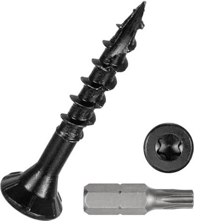 DTGN 100Pack #8x1-1/4 Deck Wood Screws kit Carbon Steel Black