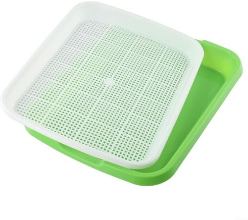 Yuanpgky Microgreens Sprouting Tray 2 Layer Plastic Tray, Plant Sprouter Trays, Soil-Free Cultivation Germination Tray, For Indoors, Outdoors