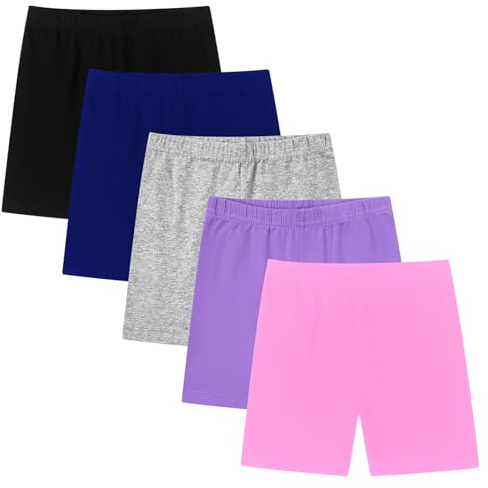 Moitiy Pantaloni da ciclismo per bambini, leggings corti da ragazza, pantaloni sportivi da ragazza, pantaloni da ginnastica in cotone, da 5 a 14 anni, Multicolore 03, 12-14 anni
