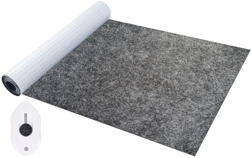 LongZYU Moquette Adesiva, 40x220cm Feltro Adesivo Rotolo, Grigio, H: 2mm | Feltro Adesivo, Feltrini per Mobili Pesanti, per Lavoretti, Resistenti, Multiuso Taglio Libero in Qualsiasi Forma