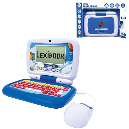 LEXIBOOK, Bilingual Educational Computer ENGLISH/ITALIAN, 40 Activities, Phonics and Fun Method, 3 Animated Stories, Realistic Keyboard and Mouse, JC398i5