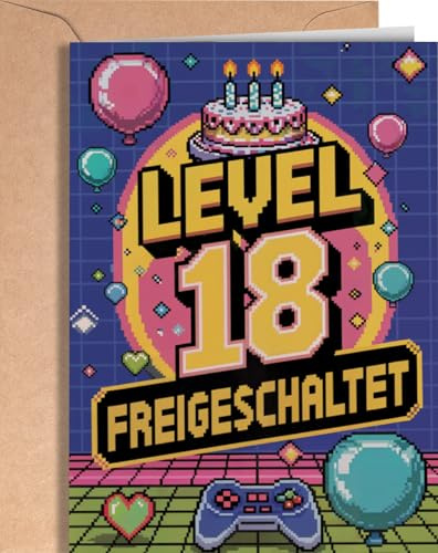 Greeting Cards for Everyone 18. Geburtstag Karte mit Umschlag - Glückwunschkarte - Geburtstagskarte 18. Geburtstag Mädchen - Karte 18 Geburtstag Junge - Happy 18th Birthday - EU 92