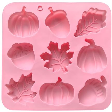 Derwrtup Moules À Pâtisserie En Silicone Formes - 9 Cavités Moules À Gâteau Automne En Silicone | Accessoires De Décoration Automnale Pour Thanksgiving Halloween Gâteaux Chocolats Bonbons