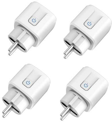 Enchufe Inteligente WiFi 16A - Control por Voz con Alexa/Google Home, App Tuya/Smart Life (2.4GHz) - Monitorización Energía en Tiempo Real, Temporizador Programable, Sin Hub - Fácil Instalación,4pc