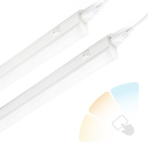 Qsmile 2 Stück LED Röhre 120cm Koppelbar, 3CCT (3000K-6500K) LED Leiste | 18W 2000LM T5 Unterbauleuchte Küche LED, Flimmerfrei, Hohe Energieeffizienz deckenleuchte, für Werkstatt Garage