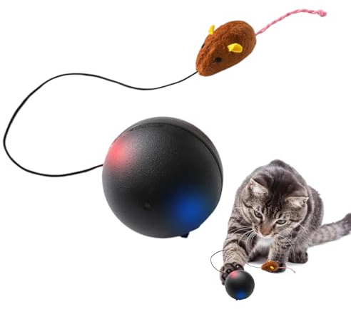 Hjatirace Interaktiv Kattboll | Tandvärkstuggare Rullspel | Självrörliga Bollar | För Husdjur Kattungar Och Valpar Användbar I Inomhus Och Utomhus För Födelsedagar Dagligt Bruk På