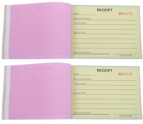 Alipis Bloc de Factures pour Petites Entreprises en Papier 2pcs avec Carnet de Reçus Numéroté pour Gestion des Paiements et Émission de Factures Professionnelles