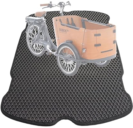 EVA Drive Premium Schutzmatte für Babboe Go | Lastenrad Fußmatten Teppiche | Lastenrad Zubehör | mit Einfassung | Farbe Schwarz