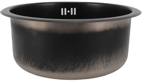 Vvikizy Rundes Waschbecken aus Edelstahl 304 für Wohnmobile, Großes Fassungsvermögen, Eingebettete Installation mit Effektivem Entwässerungsdesign für Wohnmobile und, 30,8 X 14 Cm (Schwarz)