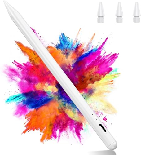 Variglas Stylet pour iPad 2018-2026 - 2X Charge Rapide Blanc | Précision Pixel,Rejet de Paume,Compatible avec iPad 11(A16)/10/9/8/7/6, Pro M5/M4/13/12.9/11, Air 3/4/5/M2/M3/M4, Mini 5/6/7