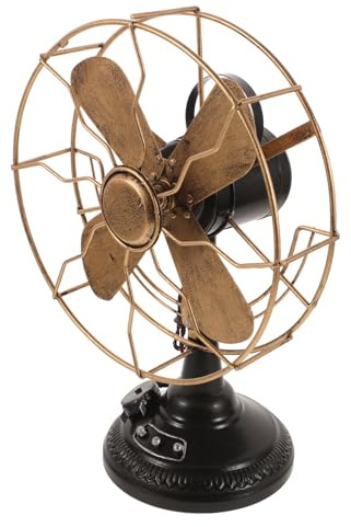 MERRYHAPY Modelo de Ventilador Retro de Hierro Estilo Vintage y Diseño Llamativo, Adorno de Mesa para Decoracion Verano y Decoración de Escritorio
