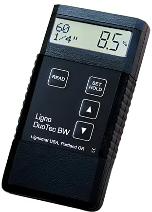Lignomat BW Dual Depth Moisture Meter Concrete Moisture for Home Floor Inspection, Flooring, Woodworking & Water Damage - Humidity Detection & Moist Meter for Wood, Floor, Furniture