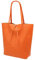 SH Leder ® Damen Echt Rindleder Shopper mit Innentasche in vielen Farben Schultertasche Henkeltasche 37x29cm Kora G266 (Orange)