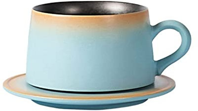 HEGZA Tasses Tasses Tasse à café et Soucoupe en céramique exquise de 220ML Tasse à café au Lait de Bureau Haut de Gamme Tasse à café Domestique et Commerciale Tasses à Soupe