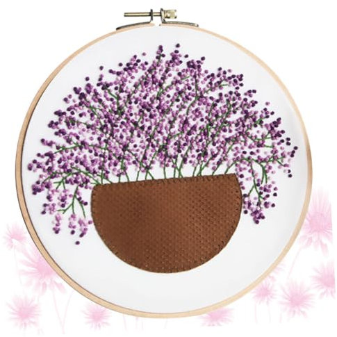 STOBOK 1 Satz kinder werkzeug set sticken set kinder stickerset Stickerei-Starter-Kit Bastelwerkzeug für Kinder Stickformfaden europäischer Stil Suite Stickrahmen einstellen Violett