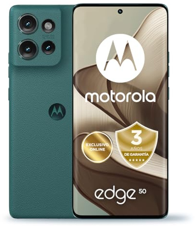Motorola Edge 50, 24GB (12+12GB RAM Boost)/512GB, España, certificación Militar de Durabilidad, Pantalla 6,7 pOLED 1.5K, cámara 50MP y Zoom Optico 3X, Carga TurboPower de 68 W, Funda, Verde