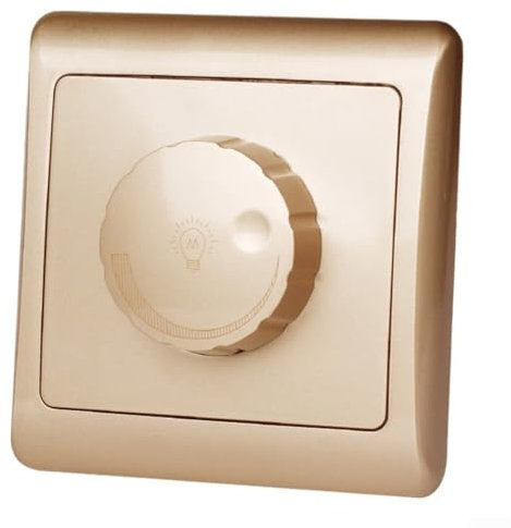 GLOBALHUT LED Dimmer Switch For Dimmable LED, For Dimmable Rotary Light Switch Designed For LED And Incandescent Use User Friendly Installation Process(Gold)