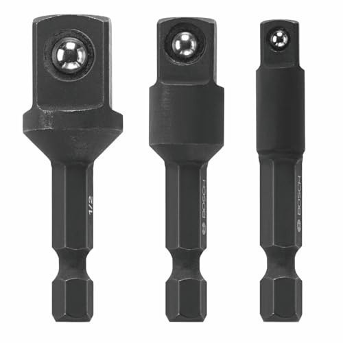 BOSCH ITDSAV203-3 pc. Driven 1/4 In. Hex Impact Socket Adapter Set